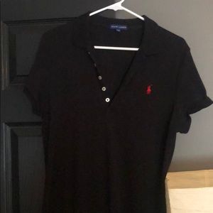 Size XL Black Polo Shirt Dress